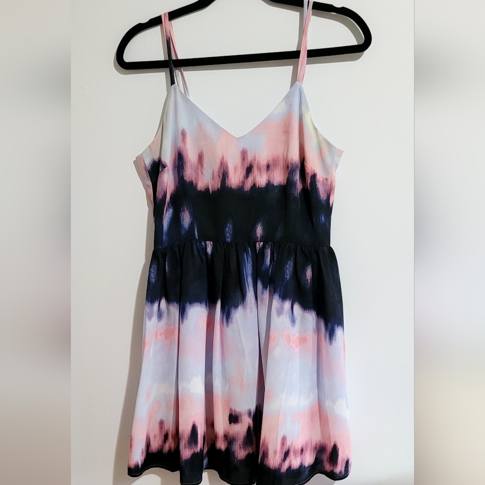 Short Pink and Blue Tye Dye Dress